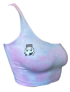 Moo's Cotton Candy One Shoulder Crop